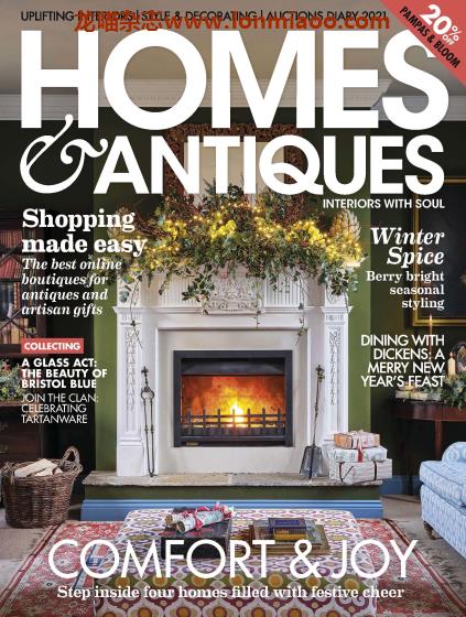 [英国版]Homes & Antiques 复古风古董家居软装饰杂志  2021年1月刊